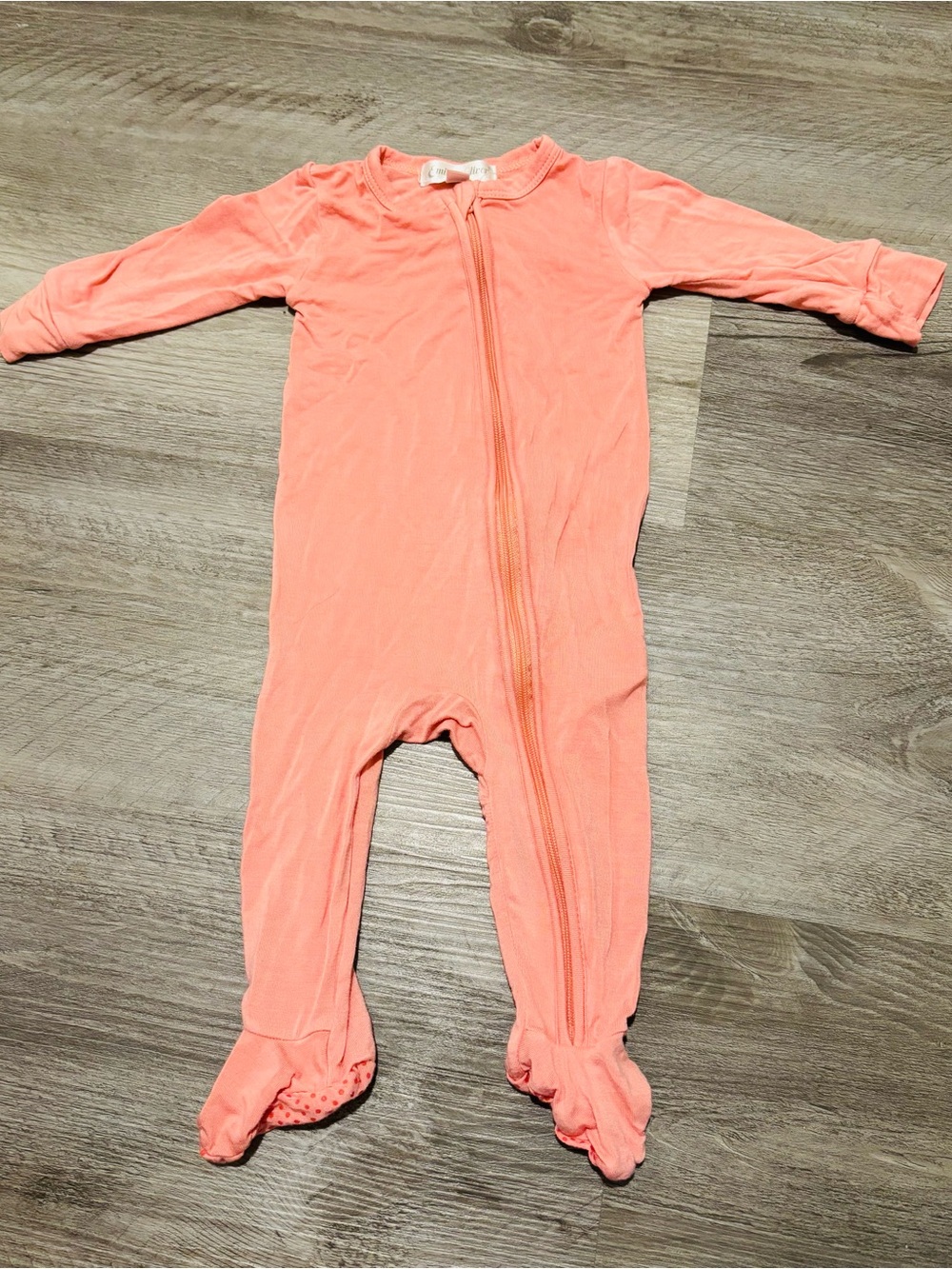 Coral Footed One-Piece Zipper Sleep Suit